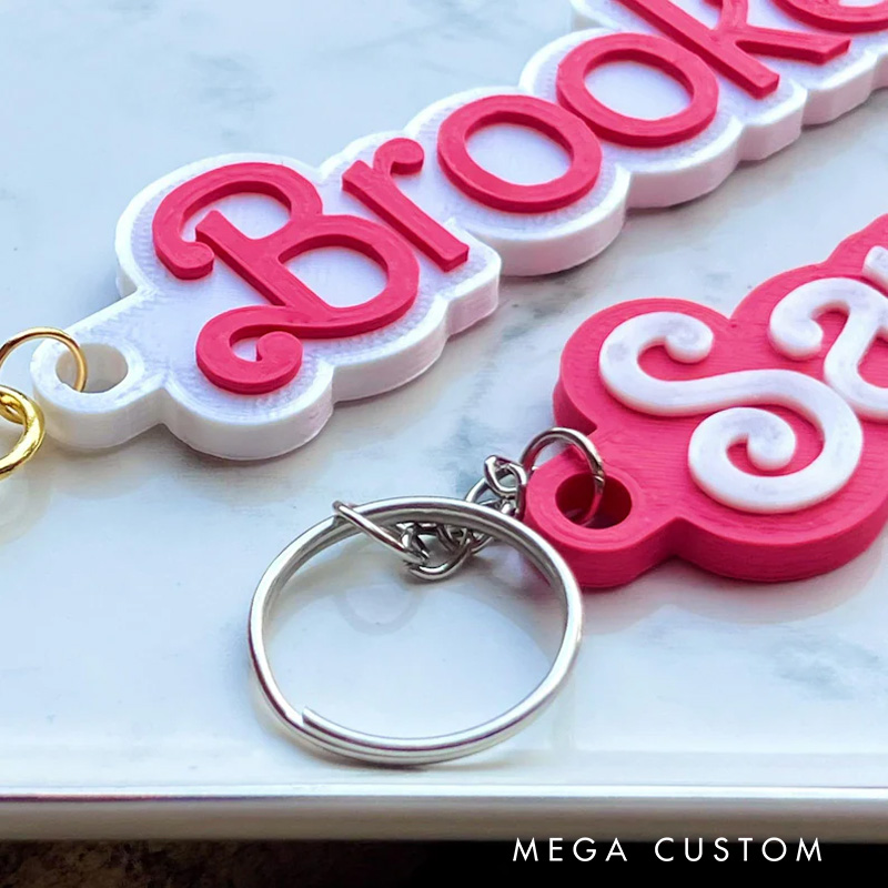 Personalized Pinky Doll 3D Printed Keychain Acrylic Name Tag for Bags for Movie Lover