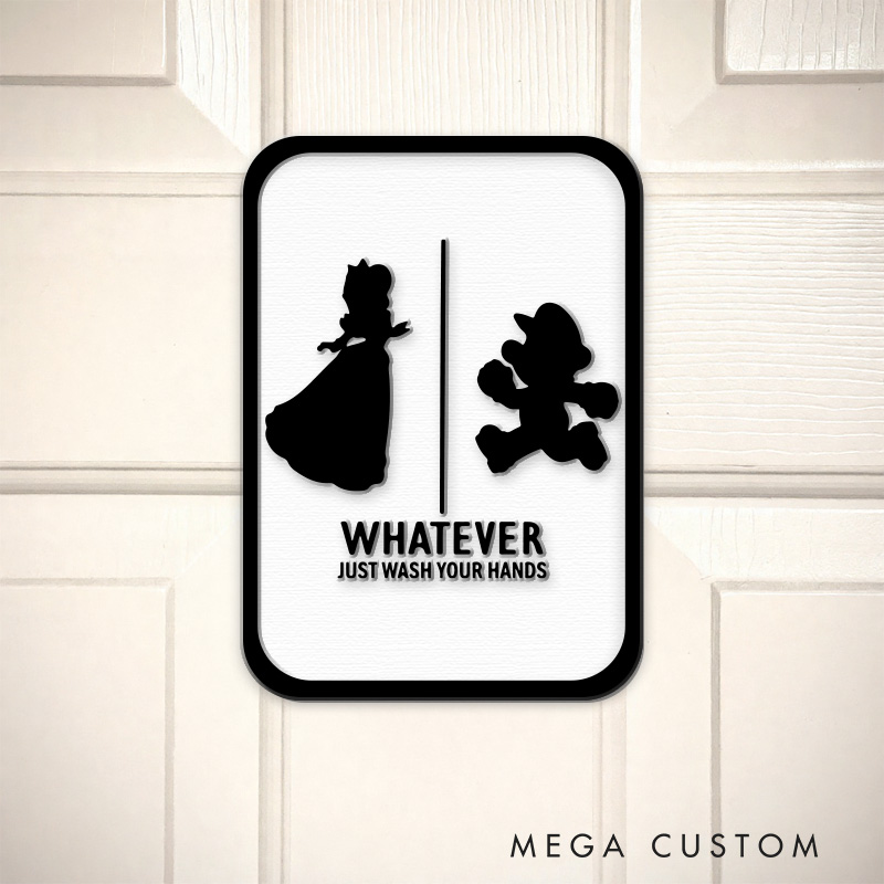 Personalized Princess And the Red Hat 3D Printed Bathroom Sign Funny Acrylic Room Sign for Game Lovers
