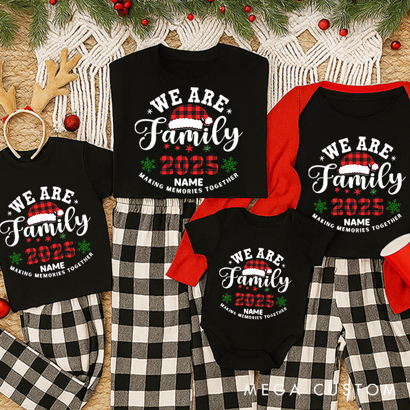 Personalized Merry Christmas Family Matching Outfits with a Whimsical Santa Claus