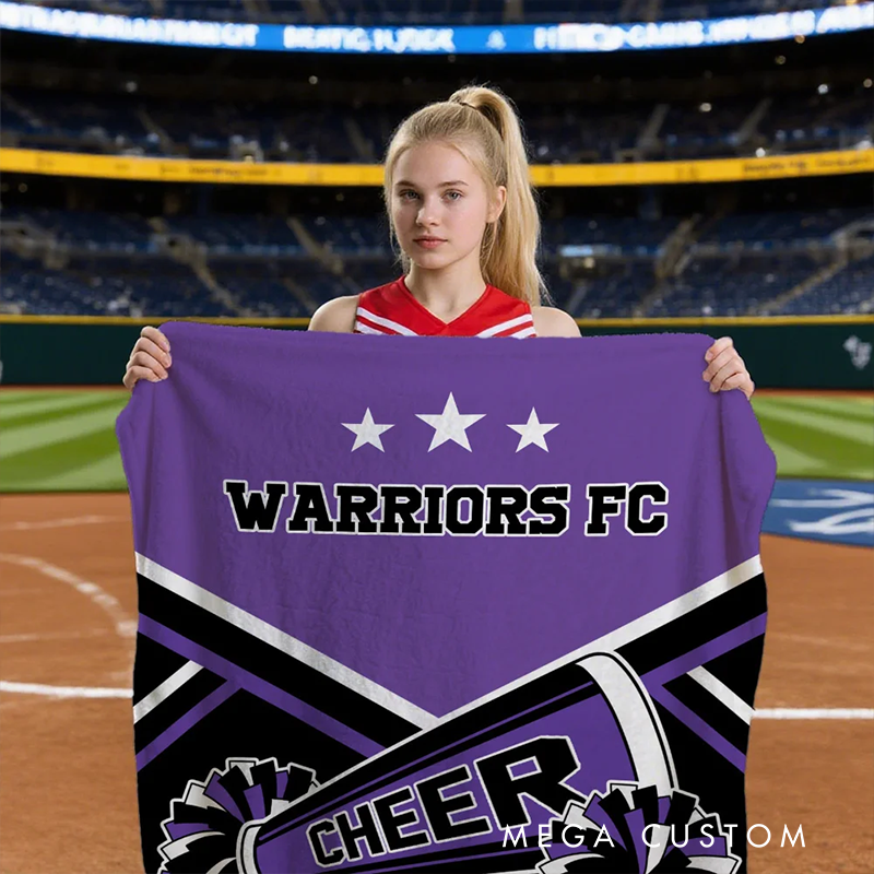 Personalized Cheerleading Blanket with Custom Name and Team Design