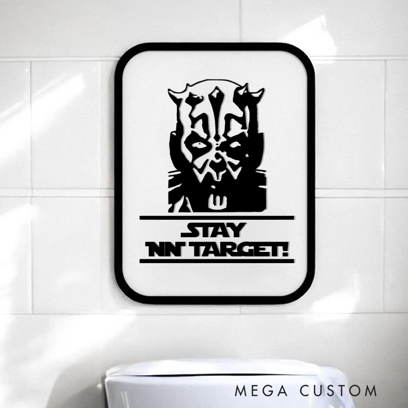Personalized Stay on Target Bathroom Restroom Sign 3D Bathroom Sign Bathroom Humor Decor for Geek Lovers