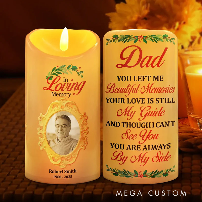 Personalized Flameless LED Candle You Are Always By My Side Custom Photo LED Candle Sympathy Gift