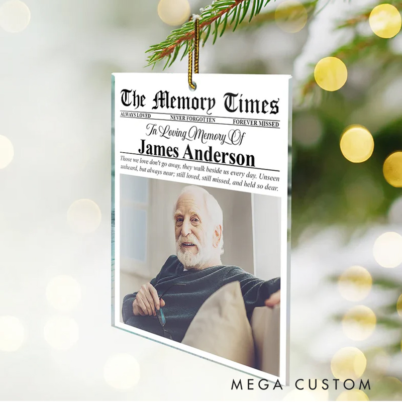 Personalized Memorial Photo Ornament Custom The Memory Times Christmas Ornament Sympathy Gifts 