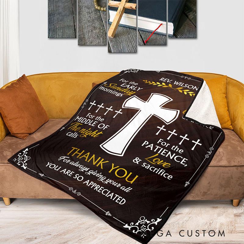 Personalized You are So Appreciated Soft Throw Blanket with Name and Year Home Decor Appreciation Gift for Christian Pastor
