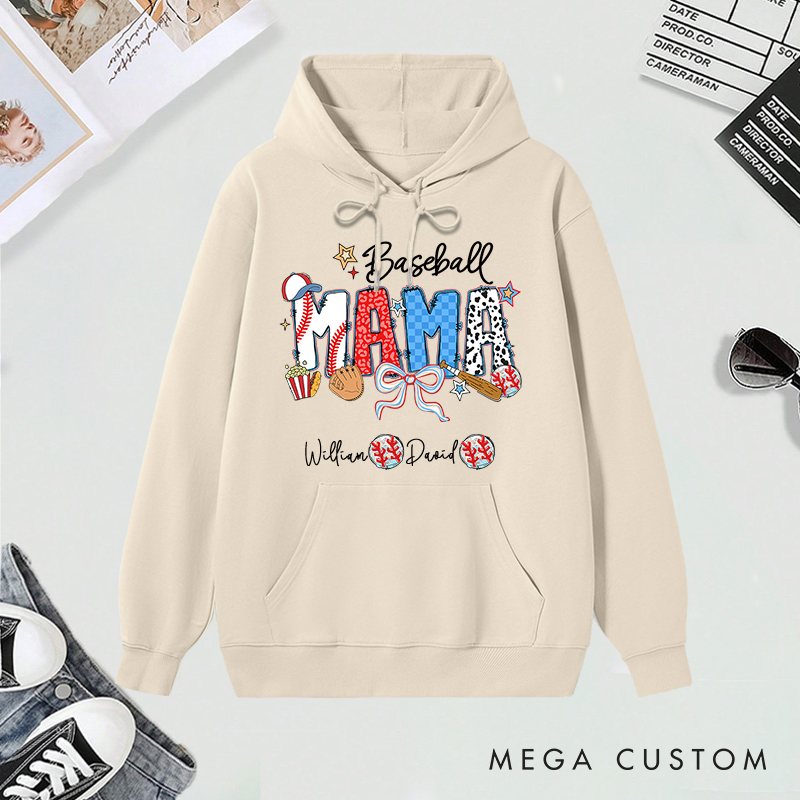 Personalized Baseball Hoodies with Custom Name and Design for Mom Nana and More