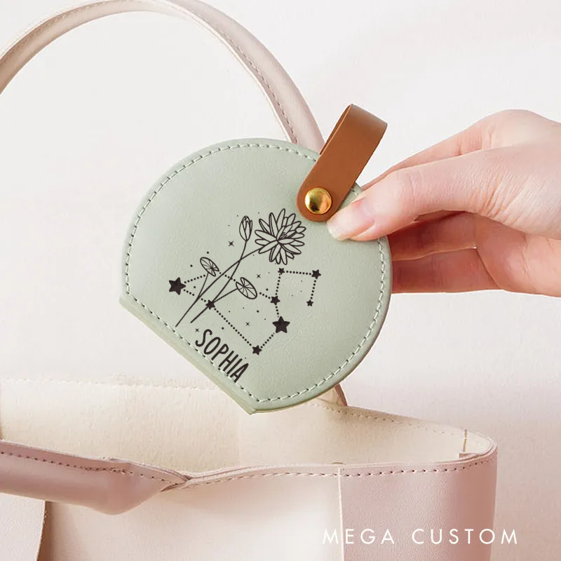 Personalized Zodiac Sign Jewelry Case Zodiac Moon Gift Zodiac Leather Travel Case Gift for Her Astrology Jewelry Box