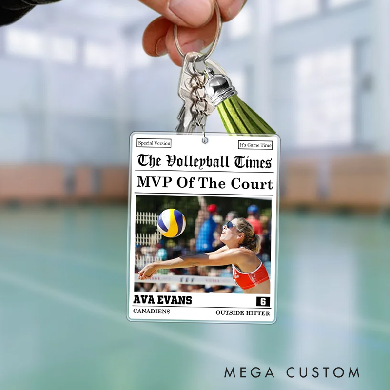 Personalized Baseball Acrylic Keychain with Custom Player Photo and Tassel  