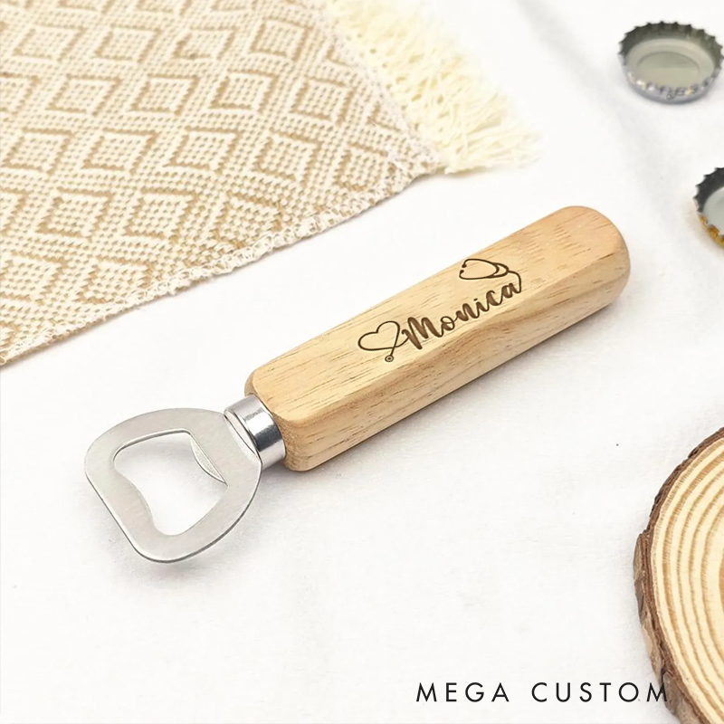Personalized Wooden Handled Bottle Opener with Custom Nurse Design Gift for Nurse