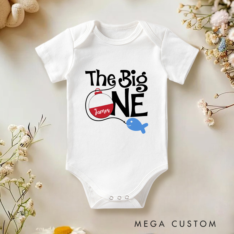 Personalized The Big One Fishing First Birthday Baby Onesie Baby Gift for New Mom