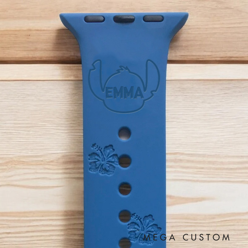 Personalized Ohana Means Family Silicone Watch Band for Apple Watch Movie Lover Apple Watch Strap