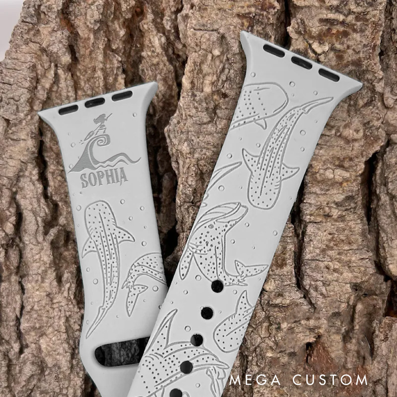 Personalized Whale Shark Ocean Silicone Watch Band for Apple Watch Movie Lover Apple Watch Strap