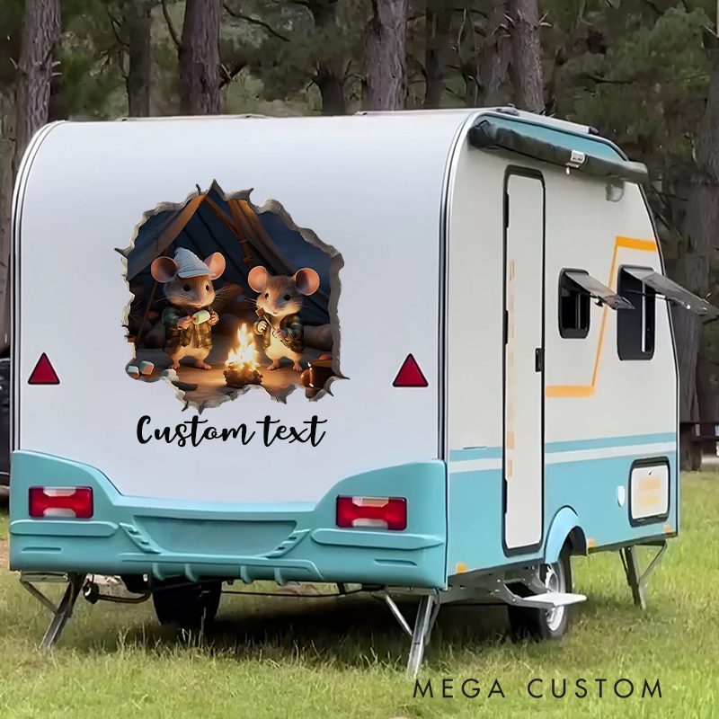 Personalized Mouse Themed Van Decal Funny Camper Rv Decor Camper Van Sticker Gift for Outdoor Enthusiasts