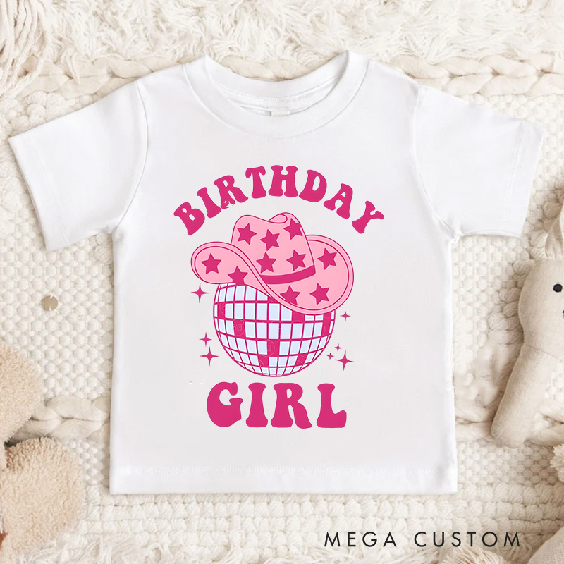 Personalized Birthday Girl Kids T-Shirt with Cute Birthday Year Number and Name Design for a Special Birthday Outfit