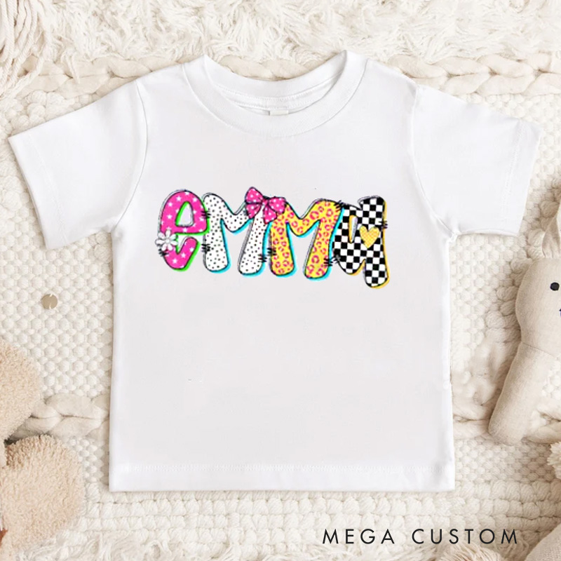 Personalized Birthday Shirt Girl Kids T-Shirt with Name for a Groovy Celebration