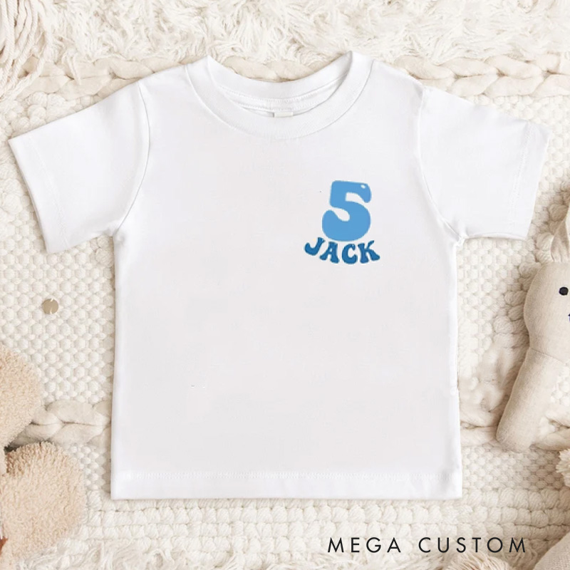 Personalized Birthday Bruh Kids T-Shirt with Cool Blue Design and Fun Text for a Trendy Celebration