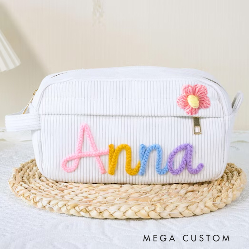 Personalized Name Pencil Case Corduroy Pencil Case for Kids with Name Yarn Name Pencil Case Back to School Gift