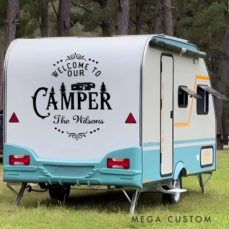 Personalized Camper Rv Decal Custom Camper Van Sticker Funny Campsite Decal Gift for Outdoor Enthusiasts
