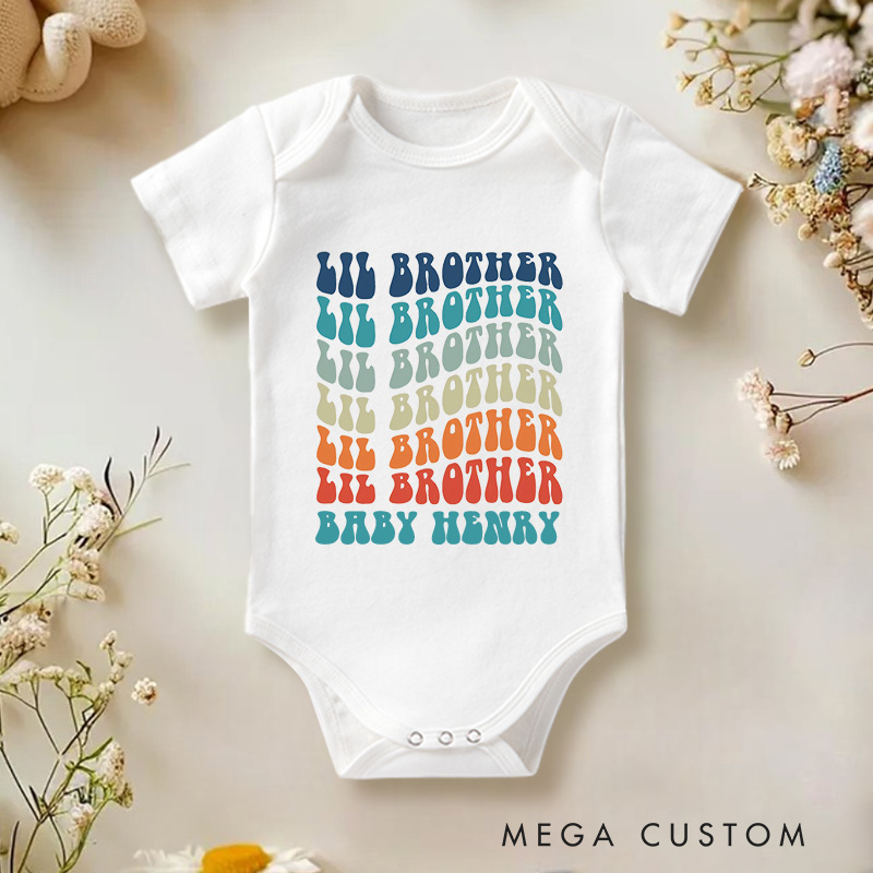 Personalized  Lil Brother  Baby Onesie New Brother Gift Baby Gift for New Mom