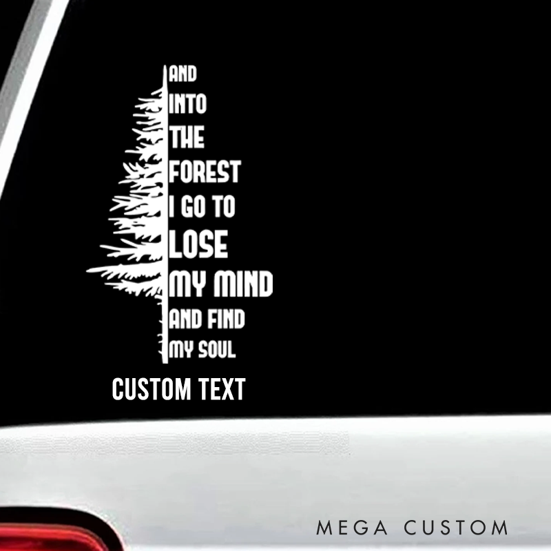 Personalized into the Forest Caravan Car Decal Adventure Vinyl Decal Gift for Outdoor Adventure Hiking Lover