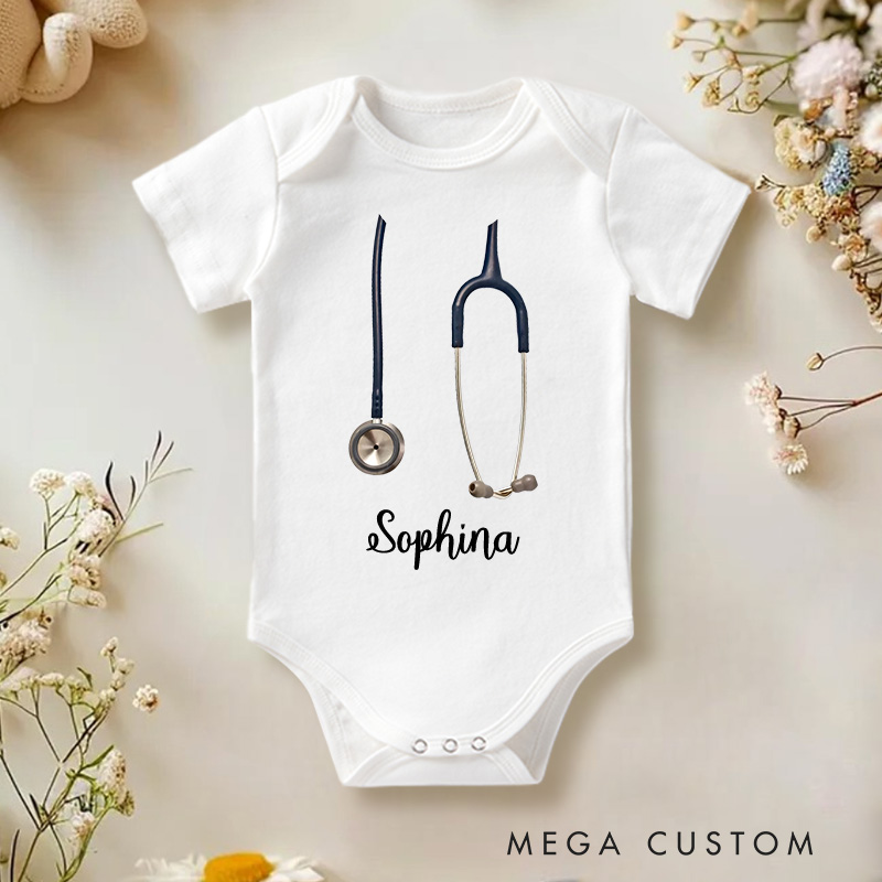 Personalized Funny Stethoscope Baby Onesie Baby Surgeon Gift Medical Gift