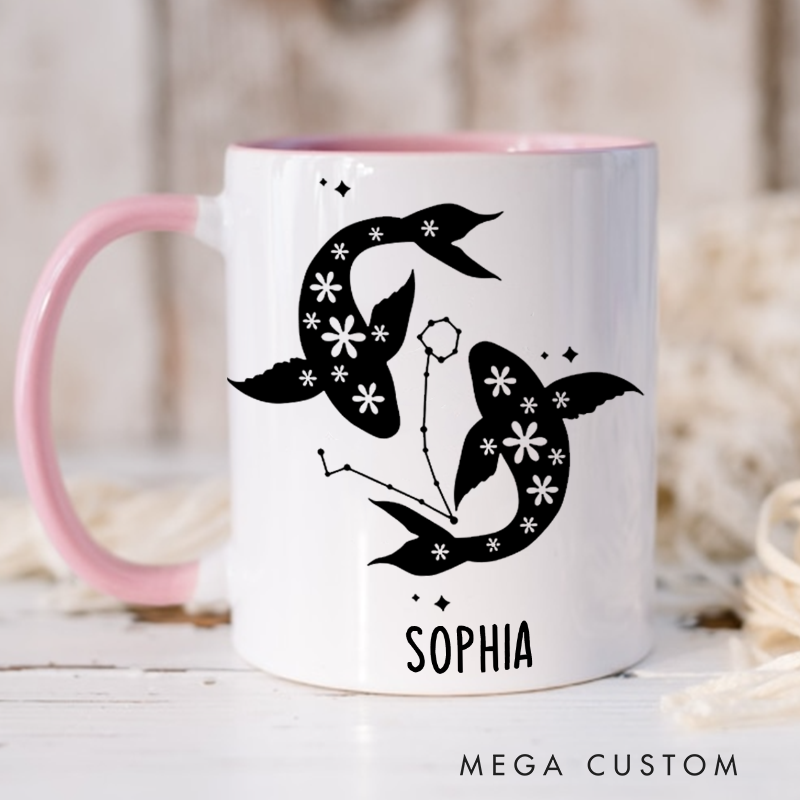 Personalized Mugs With Zodiac Signs Custom Coffee Cup Custom Mug With Name Birthday Gift