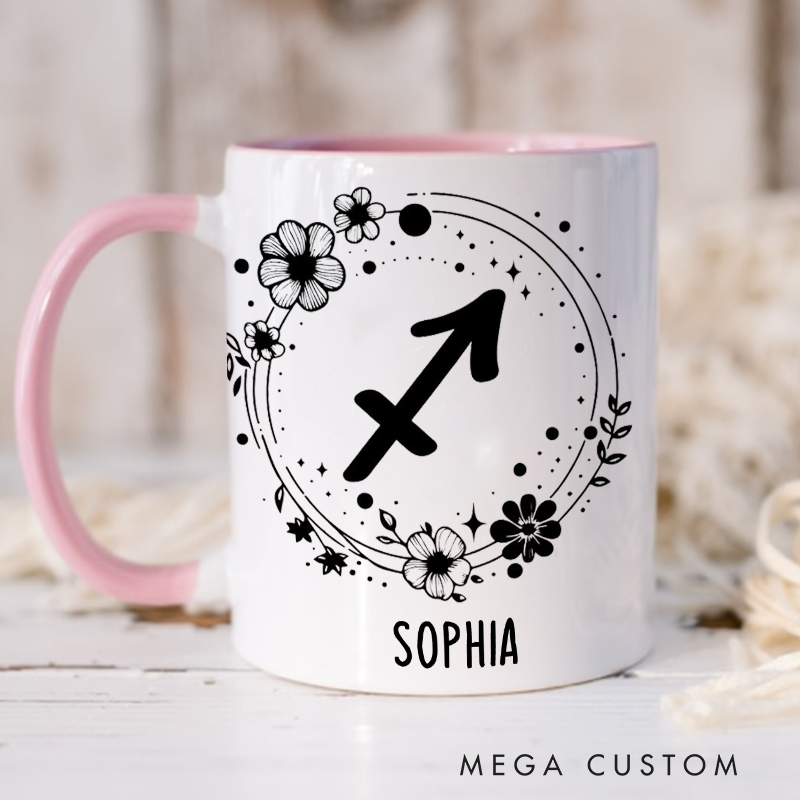 Personalized Mugs With Zodiac Signs Custom Coffee Cup Custom Mug With Name Birthday Gift