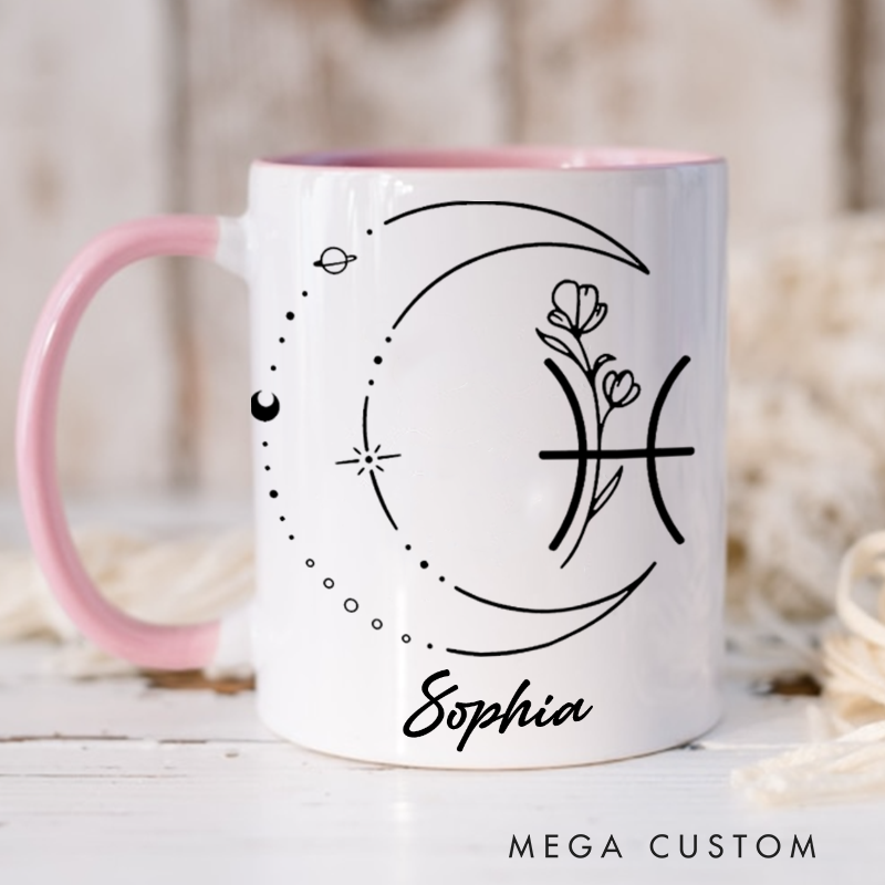 Personalized Mugs With Zodiac Signs Custom Coffee Cup Custom Mug With Name Birthday Gift