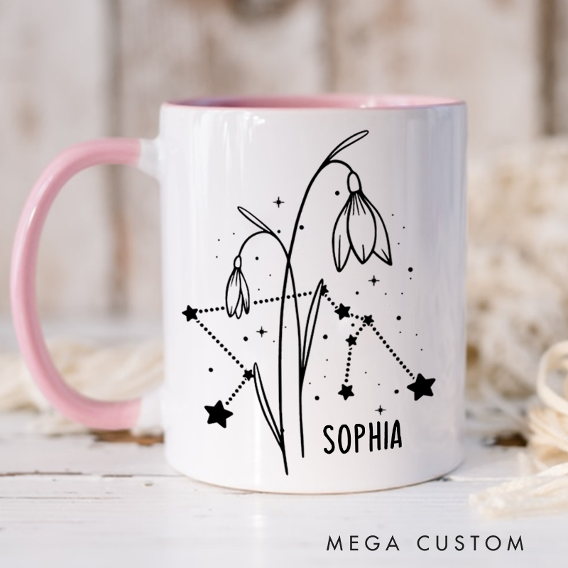 Personalized Mugs With Zodiac Signs Custom Coffee Cup Custom Mug With Name Birthday Gift