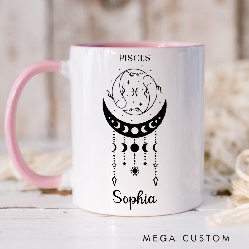 Personalized Zodiac Mug Custom Astrology Birthday Gift Horoscope Iced Coffee Cup