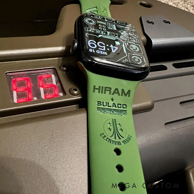 Personalized Aliens Colonial Marines Apple Watch Band Engraved Apple Watch Band Gift for Geek Science Enthusiasts