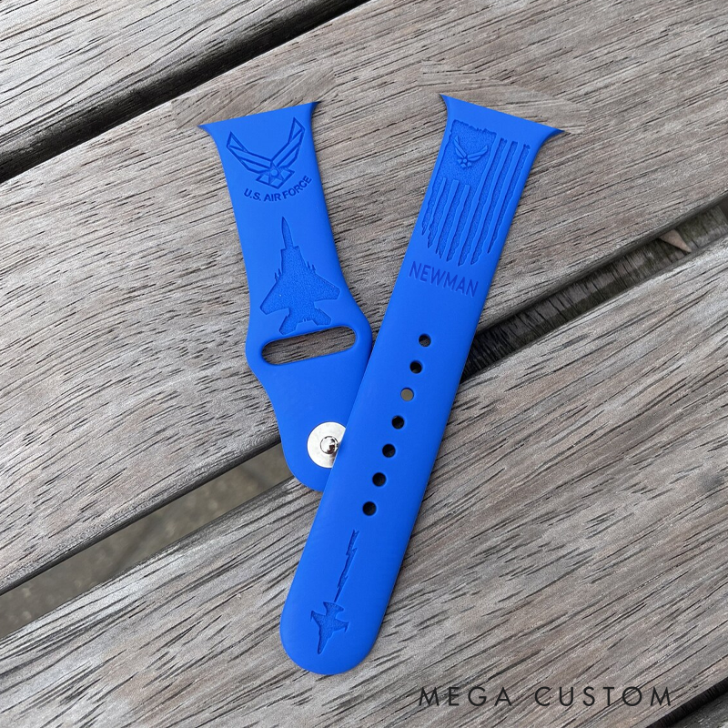 Personalized Us Air Force Watch Band Engraved Watch Band Replacement Gift for Geek Nerd Gift for Him