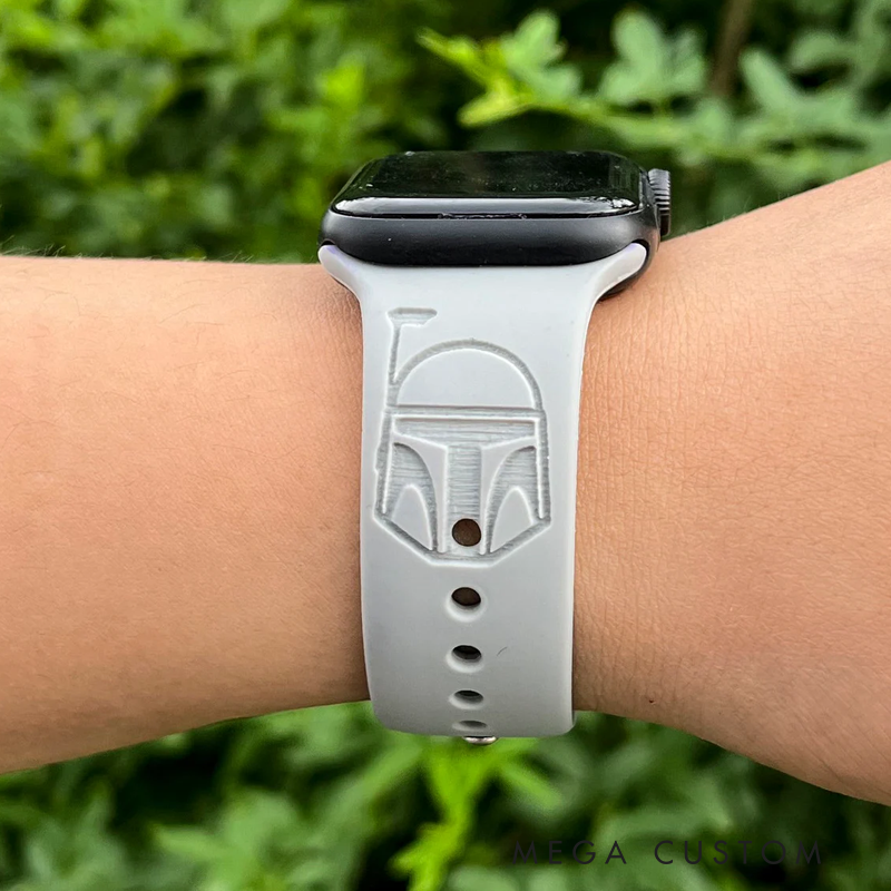 Personalized Engraved Watch Band with Iconic Helmet and Emblem Designs Science Fiction Lover Watch Band Replacement Gift for Him Geek Nerd Lover