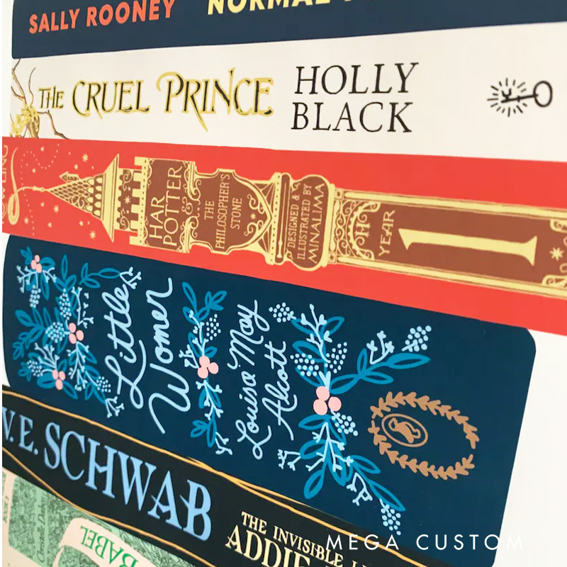 Personalized Book Stack Wall Art with Name Custom Bookish Wall Decor Reading Nook Poster Book Lover Gift Bookish Gift