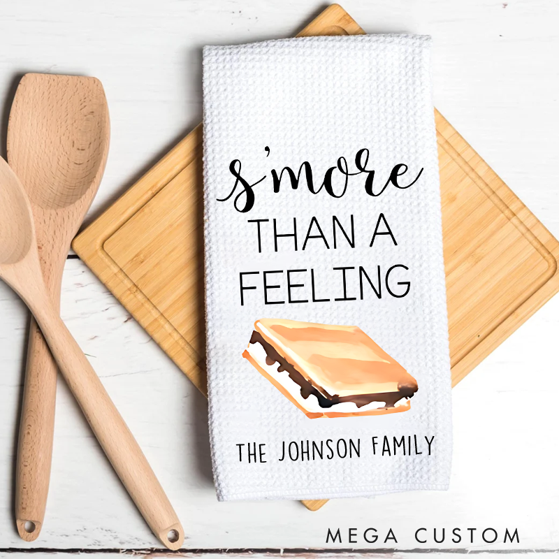 Personalized S'more Than a Feeling Camper Kitchen Custom Camping Themed Tea Dish Hand Kitchen Towel Rv Kitchen Towel Decor Gift