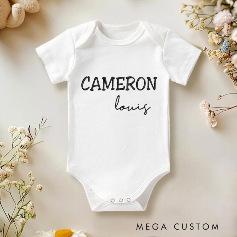Personalized Embroidered Name Baby Onesie Gift for Babies Pregnancy Reveal Gift