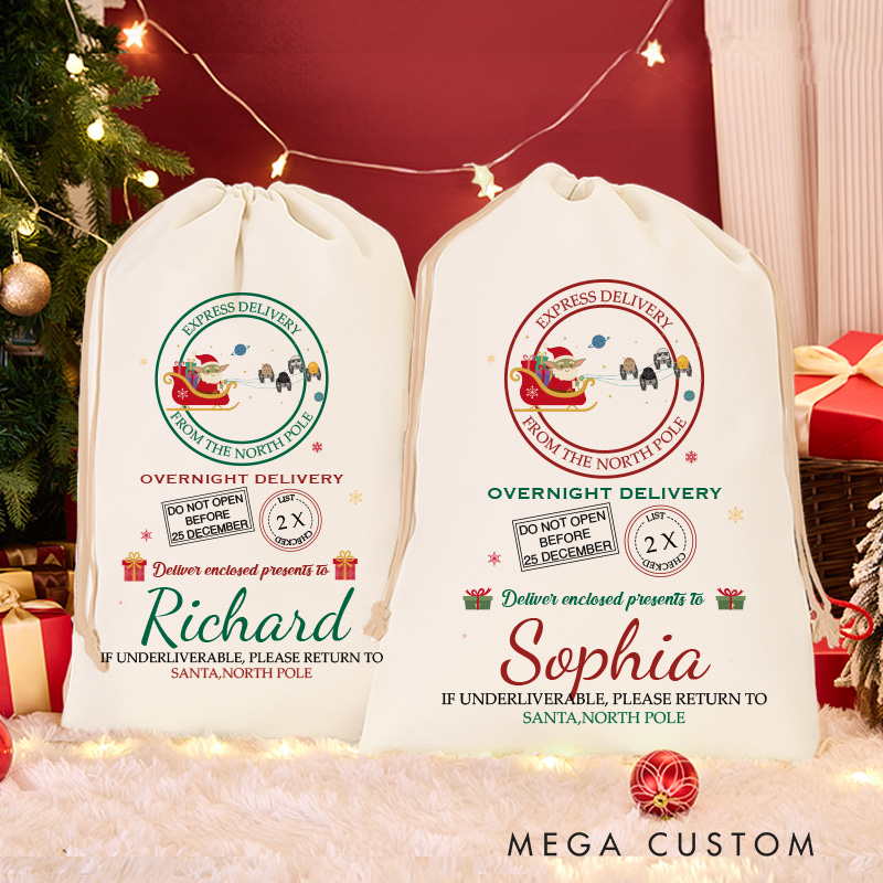 Personalized Galaxy Travel Movie Christmas Sack for Movie Lovers Santa Sack Christmas Gift Bag for Kids