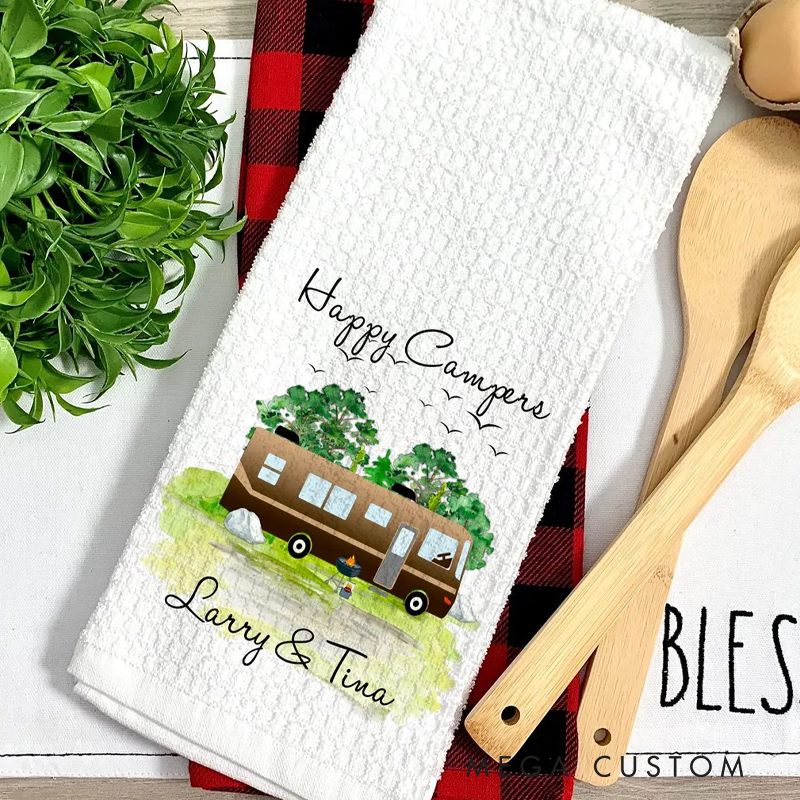 Personalized Camper Kitchen Towel Custom Motorhome Camper Dishcloth Camper Decor Gift for Camper Lover
