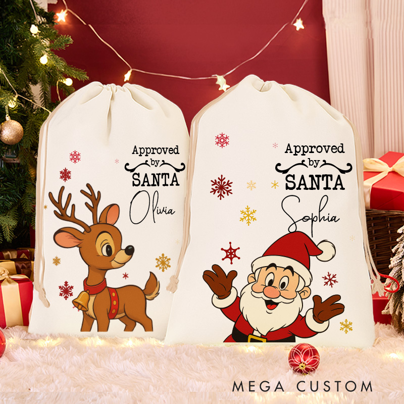 Personalized Vintage Cartoon Anime Style Family Christmas Sack for Anime Lovers Santa Sack Christmas Gift Bag for Kids