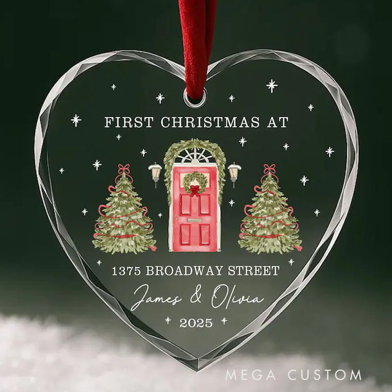 Personalized First Christmas at New Home Ornament Custom Glass Gift That Captures the Moment and Sparks Tears of Joy Christmas Gift