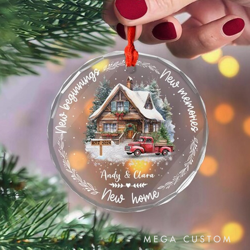 [Copy]Personalized First Christmas at New Home Ornament Custom Glass Gift That Captures the Moment and Sparks Tears of Joy Christmas Gift