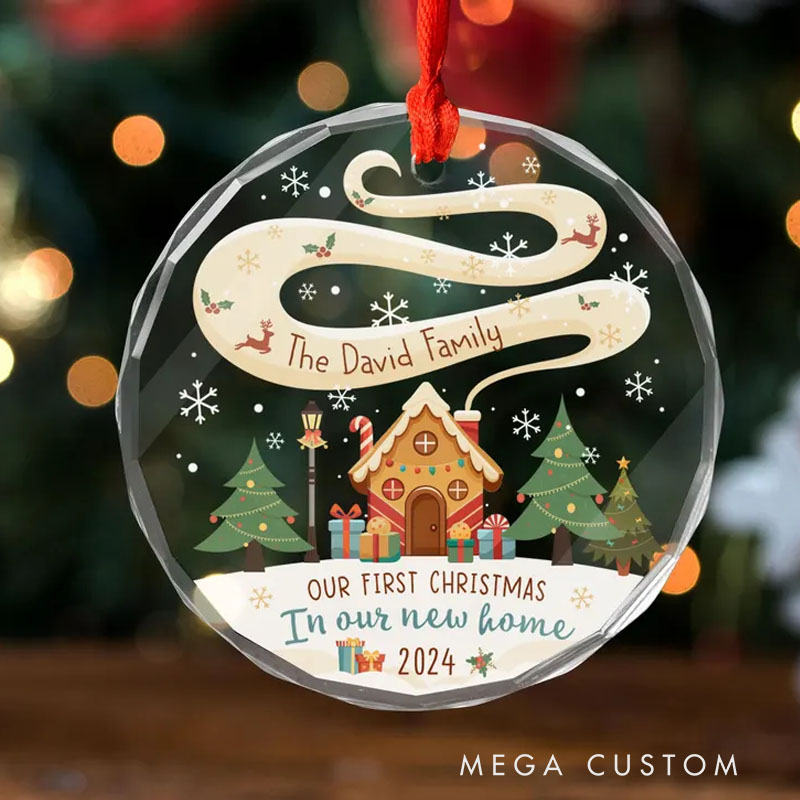 Personalized New Home Ornament 2025 New Home Gifts Personalized Housewarming Gifts Glass Wedding Ornament First Christmas In Our New Home