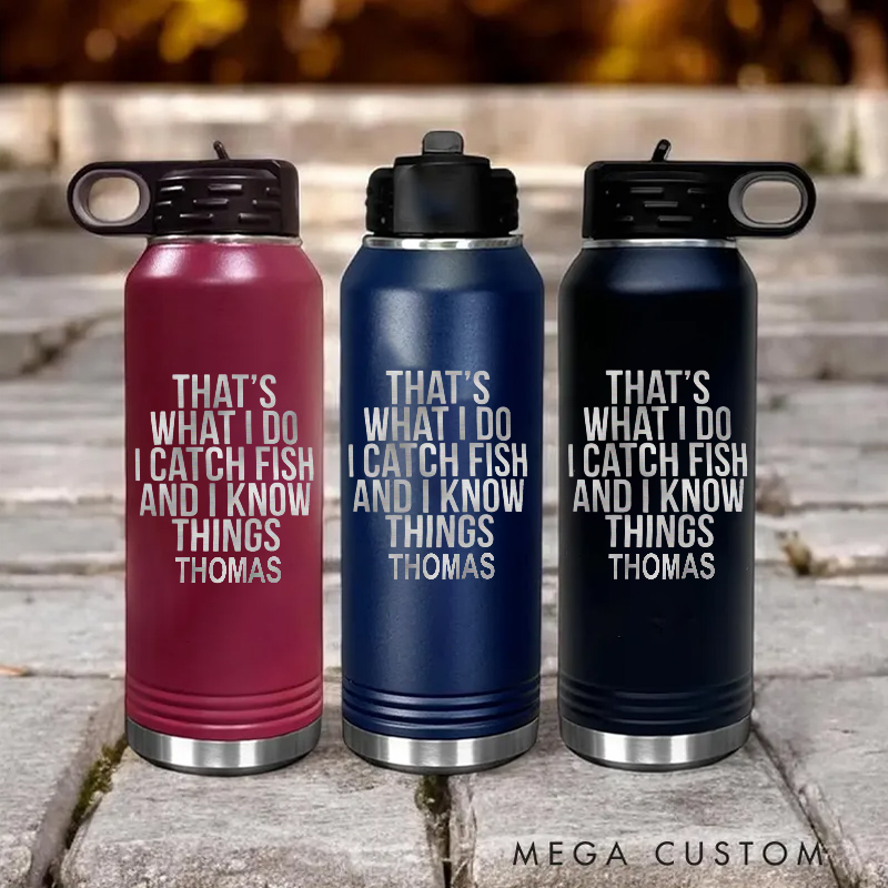 Personalized Fishing Insulated Bottle with Funny Quote Design Fishing Tumbler Fishing Gifts for Men Keeps Drinks Hot or Cold Perfect for Fishing Lover