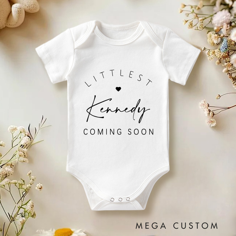 Personalized Pregnancy Announcement Name Baby Onesie Unisex Newborn Baby Gift