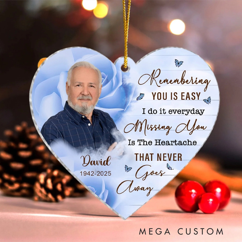 Personalized Memorial Photo Ornament Guardian Of My Heart Custom Acrylic Ornament Sympathy Gifts for Loss of Loved One 
