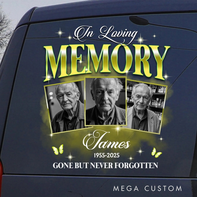 Personalized Memorial Decal Sticker for Car Window Gone But Never Forgotten Memorial Gift for Loss of Loved One Sympathy Gift