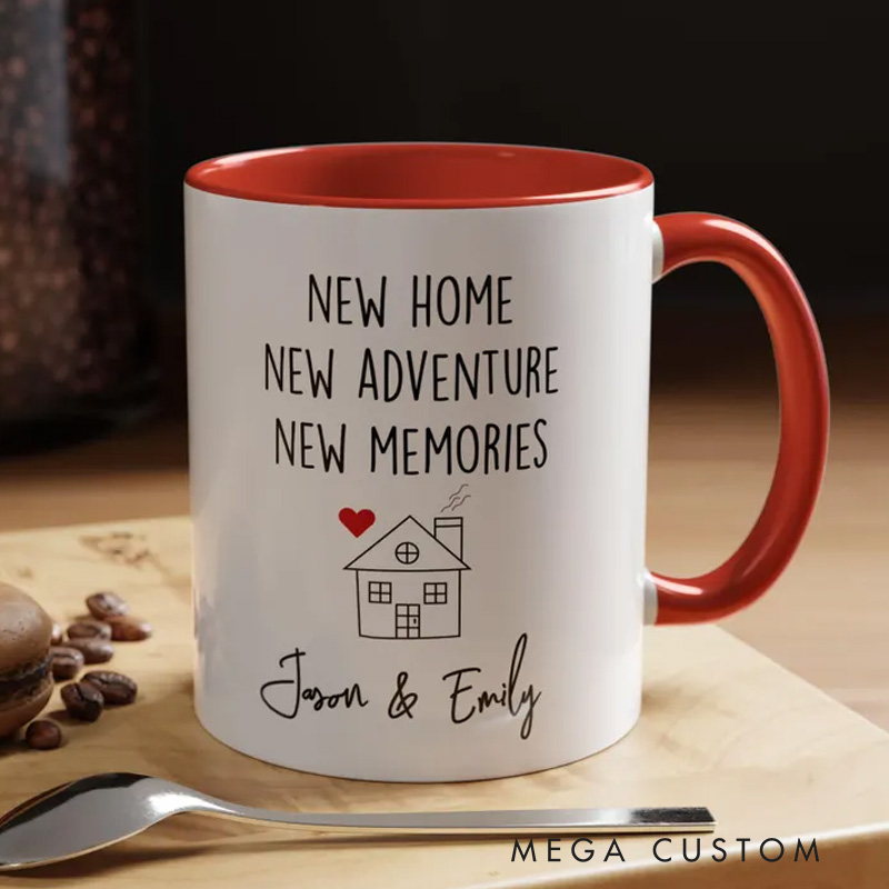 Personalized New Home Mug Housewarming Gift for Couples Custom New Adventure Coffee Cup New Memories Moving In Present