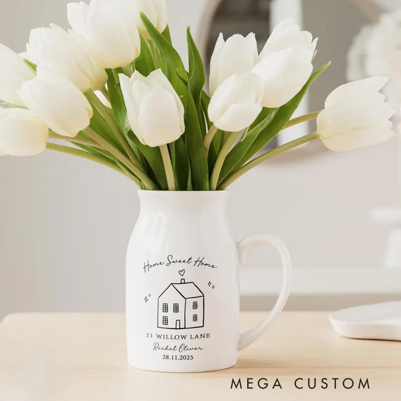 Personalized First Home Vase New Home Vase Personalised New Home Gift First House Ornament Moving In Gift Couples Gift