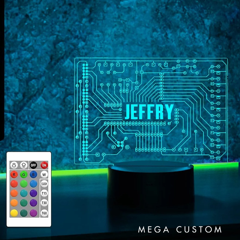 Personalized Computer Geekery Night Light It Tech Support Nerds Geek Lovers Acrylic LED Lamp Geeky Gift