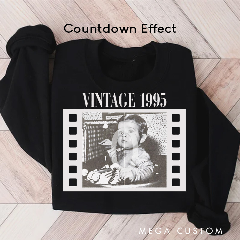 Personalized Vintage Childhood Photo Movie Classic Sweatshirt Retro Film Crewneck Movie Shirt