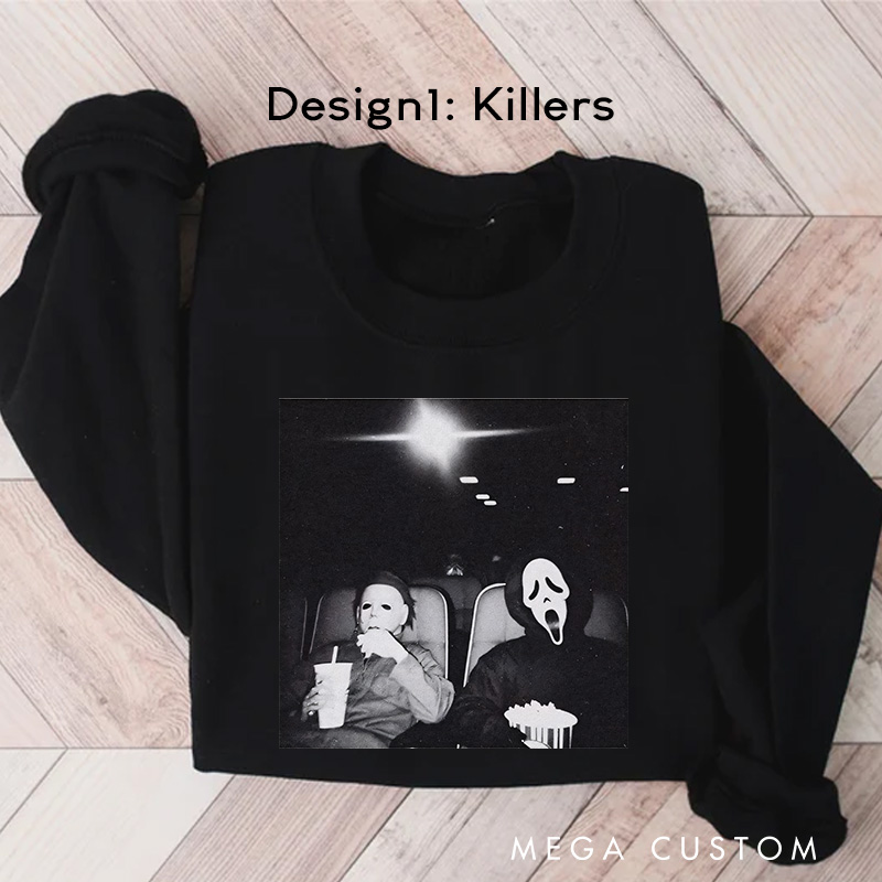 Personalized Watch Movie and Scream Classic Sweatshirt Horror Film Crewneck Movie Shirt